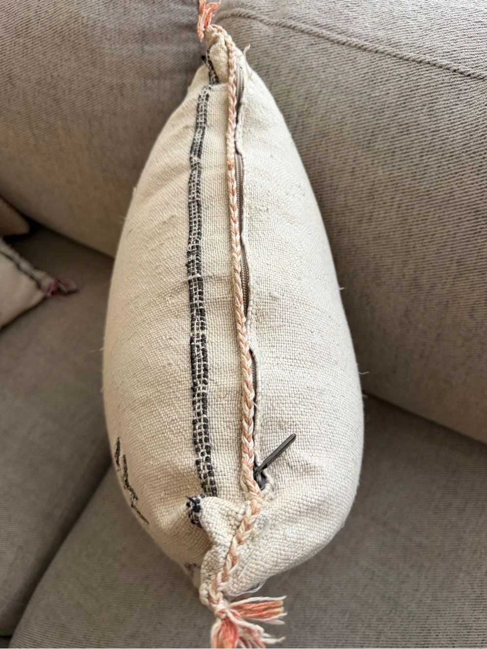 Neutral Cream Moroccan Cactus Sabra Silk Pillow Covers | 19x19
